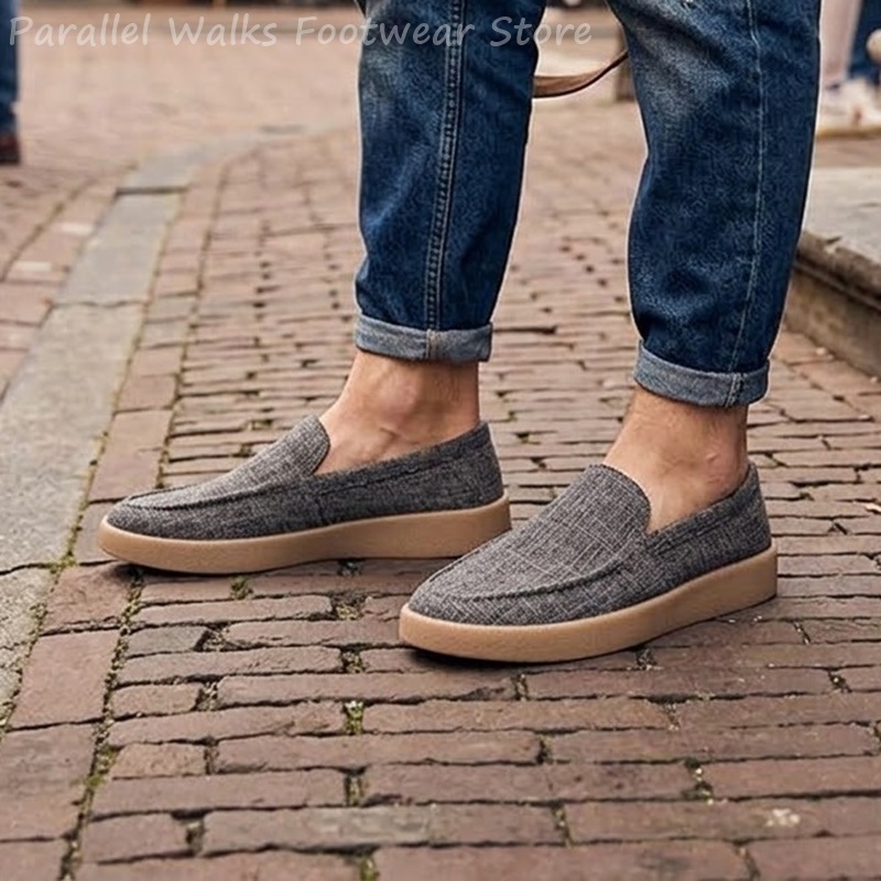 Espadrille Slip On - Мужские слипоны из канваса, дышащие повседневные