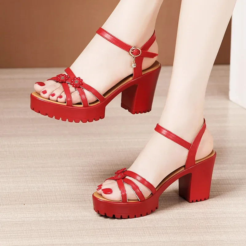 Casual Sandal Leather - Элегантные кожаные босоножки на платформе с